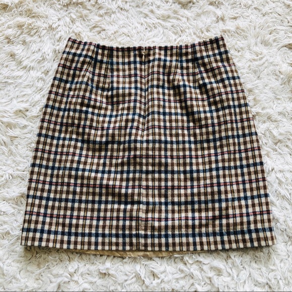 BANANA REPUBLIC FACTORY • Wool Plaid Skirt • Tan - Picture 6 of 6